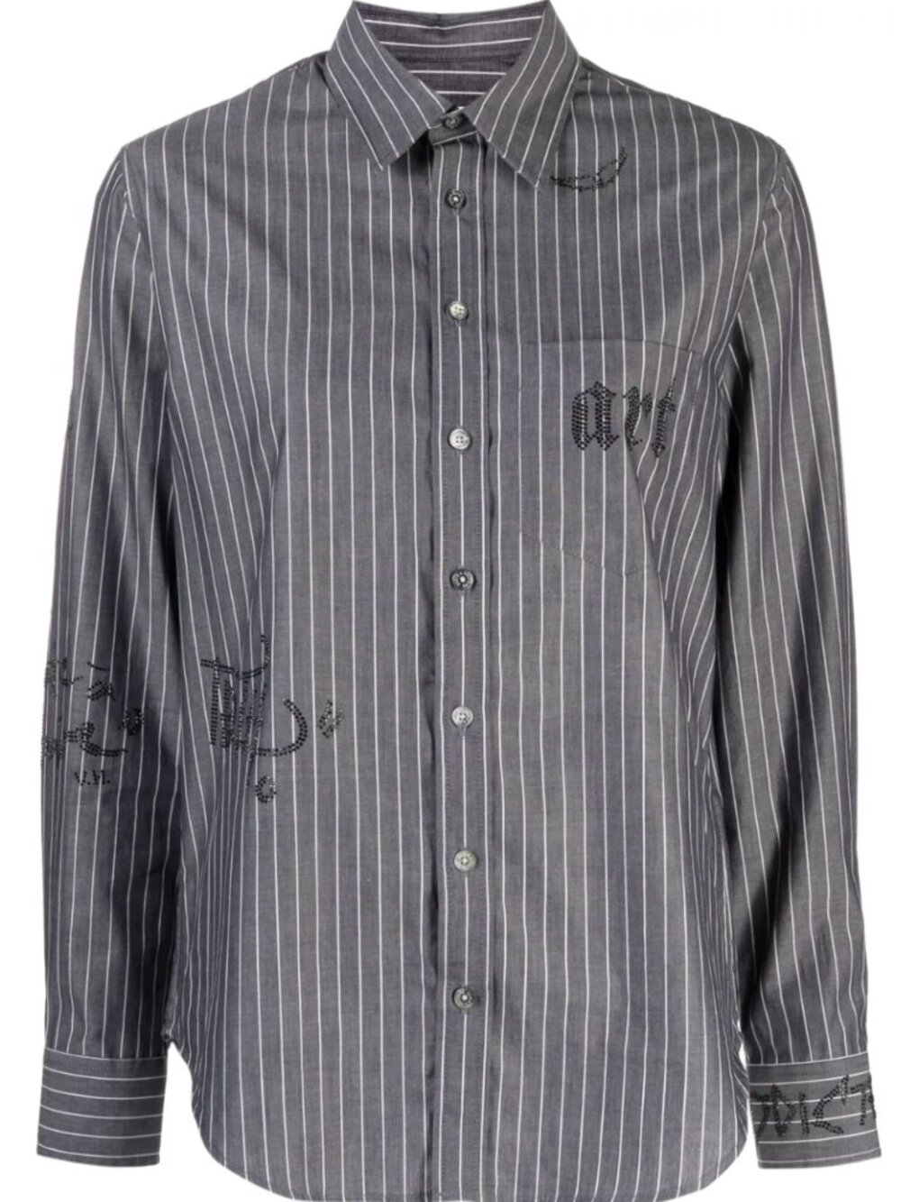 ZADIG & VOLTAIRE TASKIZ MANIFESTO STRIPE EMBELLISHED BUTTON-UP Size Small